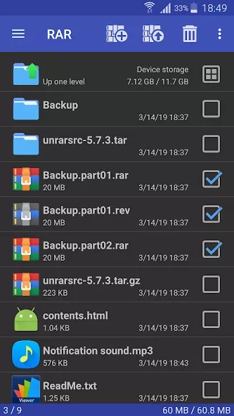 Скриншот RAR for Android