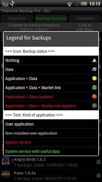 Скриншот Titanium Backup Pro
