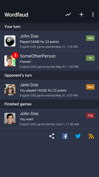 Скриншот Wordfeud Premium