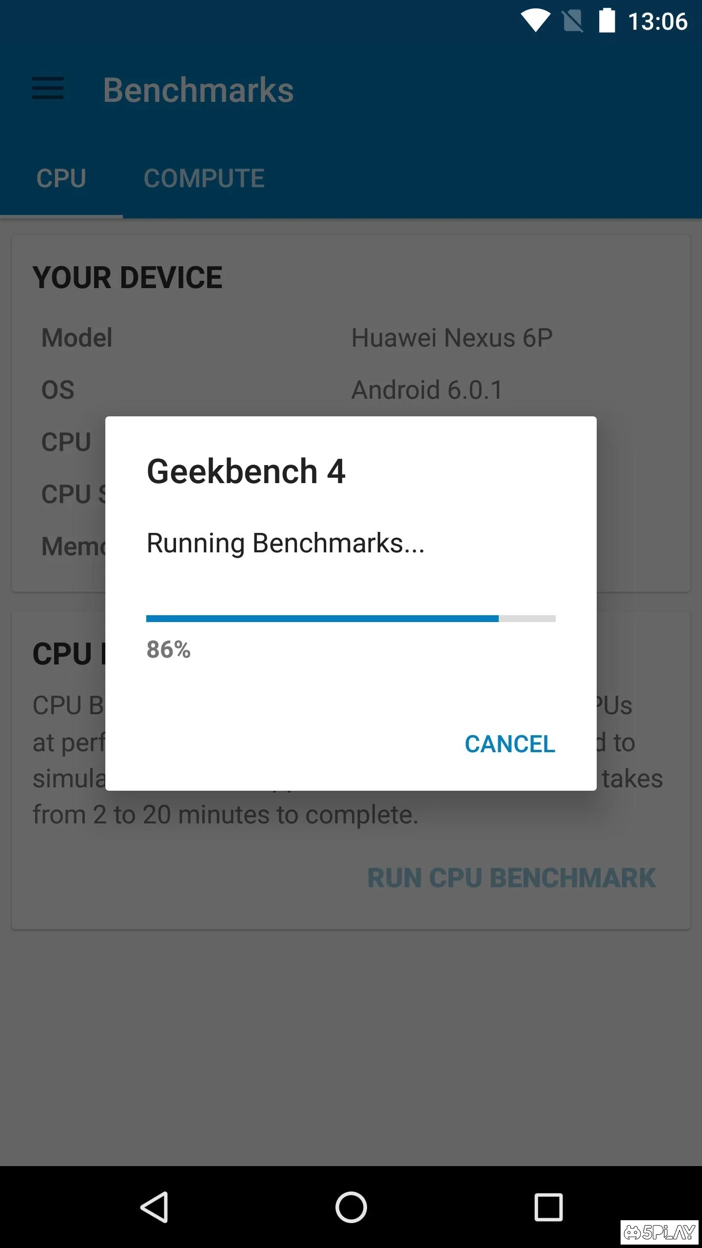 Скриншот Geekbench 4