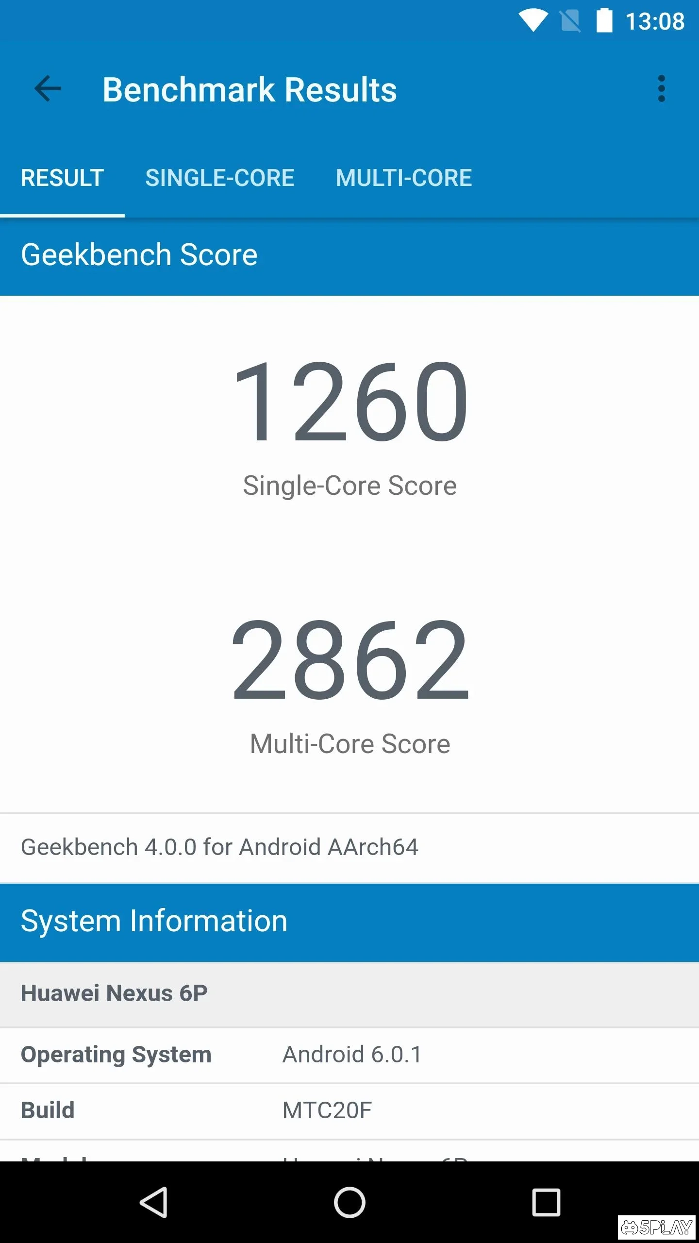 Скриншот Geekbench 4
