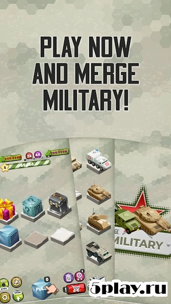 Скриншот Merge Military Vehicles Tycoon - Idle Clicker Game