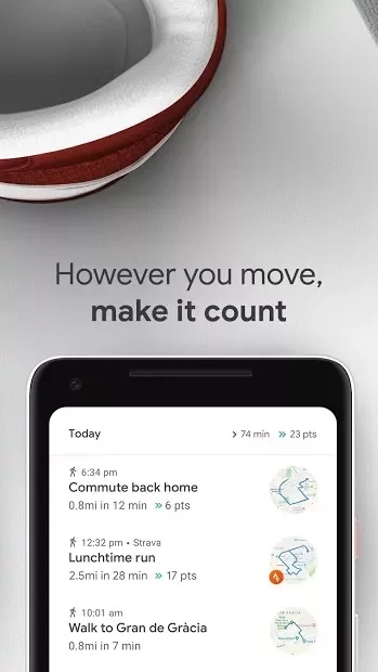 Скриншот Google Fit – здоровье и трекер активности
