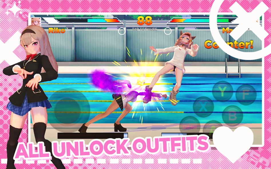 Скриншот High School Girl Anime Fighter