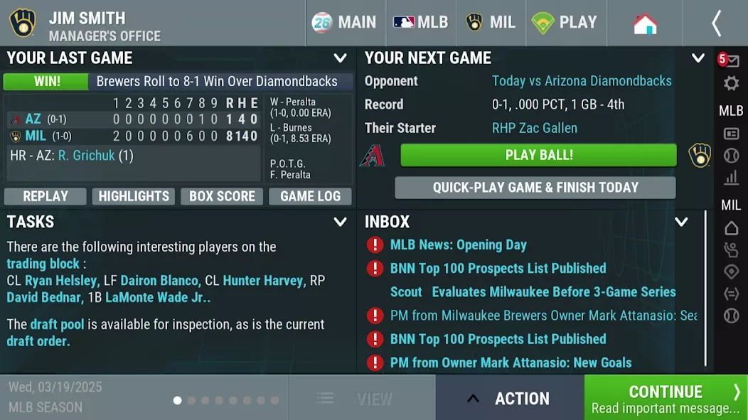 Скриншот OOTP Baseball 26 Go!