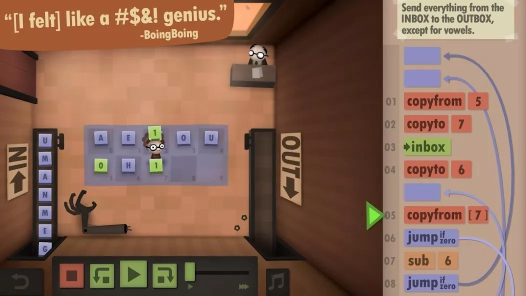 Скриншот Human Resource Machine