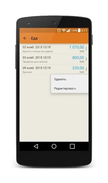 Скриншот Журнал расходов