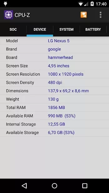 Скриншот CPU-Z